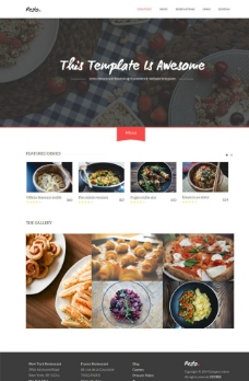 简洁大气美食网站模板图片