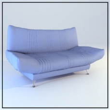 蓝色沙发3D模型素材