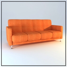 橙色沙发3D模型素材
