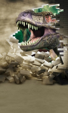 3D酷炫立体恐龙背景素材图片