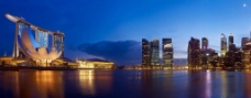 新加坡金融商务区暮色图片