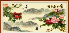 牡丹花中堂画图片