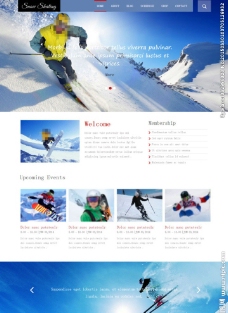 滑雪运动户外网站模板图片