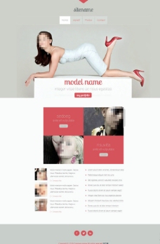 美女模特展示网站模板图片