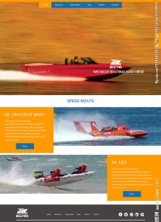 游艇销售公司网站模板图片