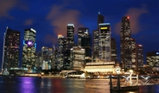 新加坡 海滨湾 一角 夜景图片