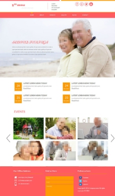 老年人协会网页模板图片